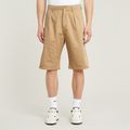 Pleated Chino Shorts - Brown - Men