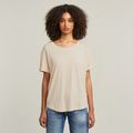Rolled Up Sleeve Boyfriend Top - Pink - Women