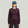 Pointelle Knit Pullover - Red - Women