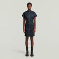 Belted Dress - Dark blue - Women