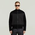 Fabric Mix Knit Jacket - Black - Men