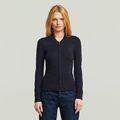 3D Biker Knit Slim Full Zip Knit - Multi color - Women