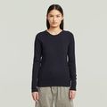 A-Line Slim Rib T-Shirt - Dark blue - Women