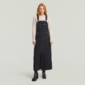 Skater Maxi Dungaree Dress - worn in oyster shell - Women