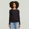 A-Line Slim Rib T-Shirt - Black - Women