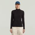 A-Line Slim Mock T-Shirt - Black - Women