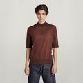 Core Mock Neck Knit - Brown - Women