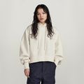 Oversized Cropped Hoodie - Beige - Women