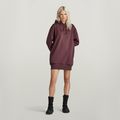 Flock Hooded Sweat Dress - Red - Women