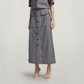 Button Down Long Pocket Skirt - Multi color - Women