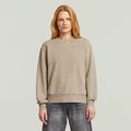 Washed A Line Script Sweater - Beige - Women