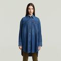 Oversized Denim Shirt Evergreen - Medium blue - Women