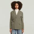 Belted Blazer - Brown - Women