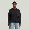 Washed A Line Script Sweater - Black - Women