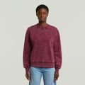 Washed A-Line Script Sweater - Red - Women