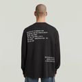 Back Embro Text Loose T-Shirt - Black - Men