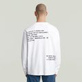 Back Embro Text Loose T-Shirt - White - Men