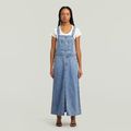 Skater Maxi Dungaree Dress - faded blue star - Women