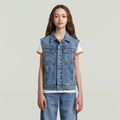Girls Relaxed Denim Vest - Medium blue - girls