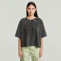 Washed Multi Logo Oversized T-Shirt - Grey - Women