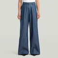 Fluid Wide Leg Pants - Dark blue - Women