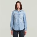 Slim Western Shirt - Light blue - Women