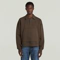 Scuba Polo Collar Loose Sweater - Brown - Men