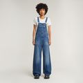 Straight Leg Dungaree - Medium blue - Women
