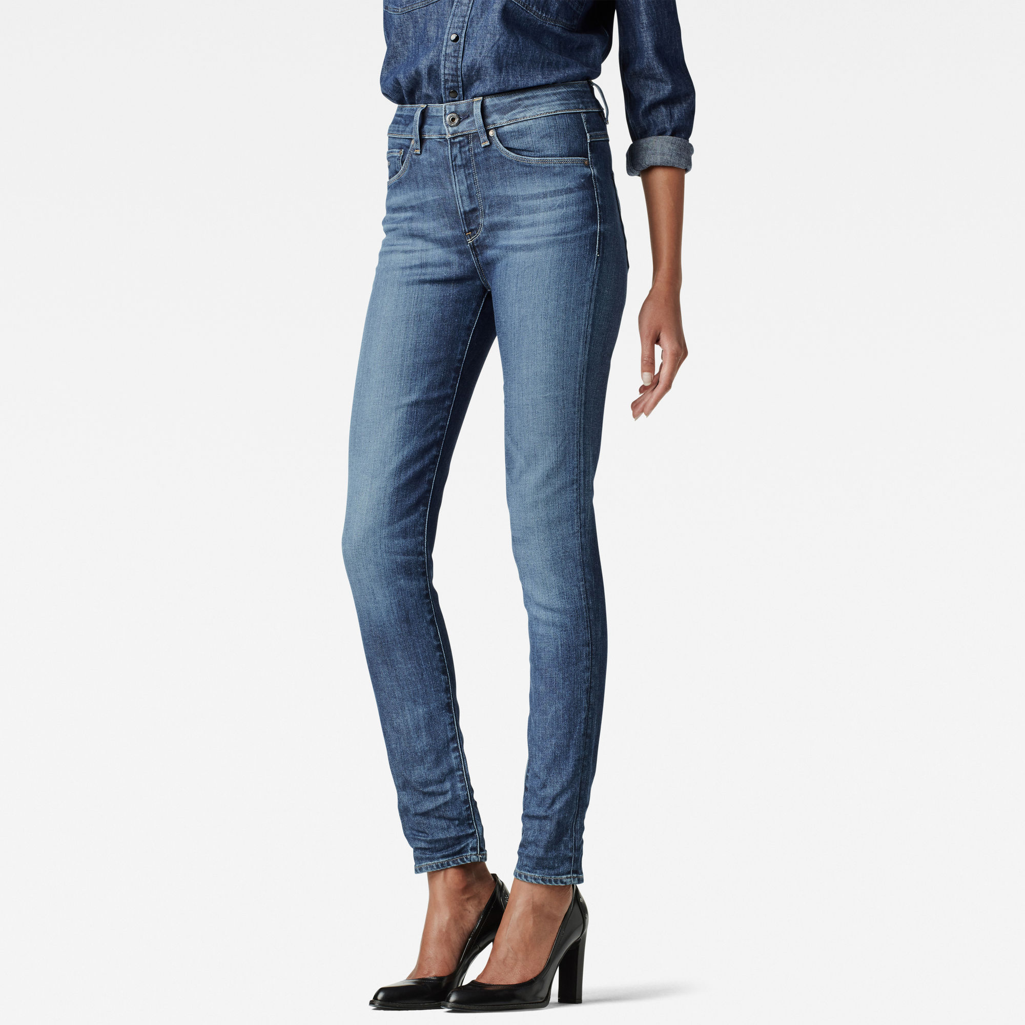 G-Star RAW Dames 3301 High Waist Skinny Jeans Donkerblauw G-Star RAW Dames 3301 High Waist Skinny Jeans Donkerblauw