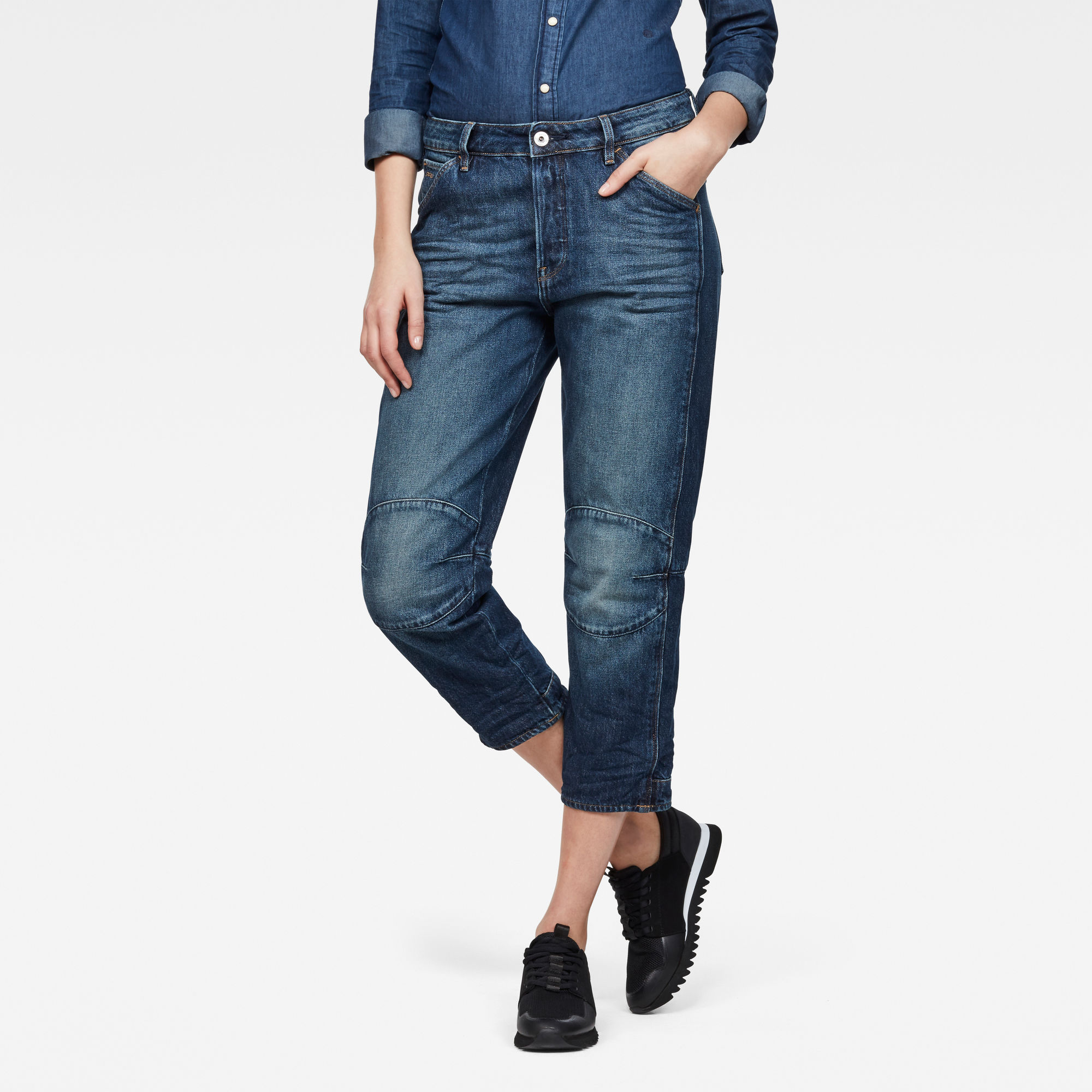 G-Star RAW Dames 5622 3D High Waist Boyfriend Jeans Blauw G-Star RAW Dames 5622 3D High Waist Boyfriend Jeans Blauw