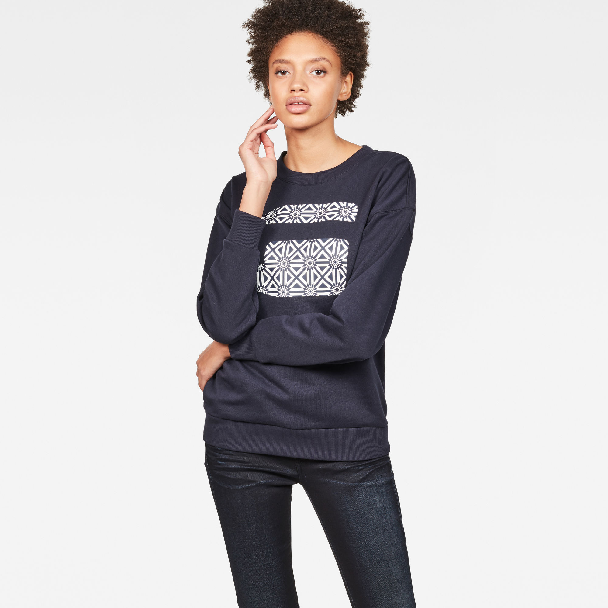 G-Star RAW Dames Oluva Oversized Sweater Donkerblauw G-Star RAW Dames Oluva Oversized Sweater Donkerblauw