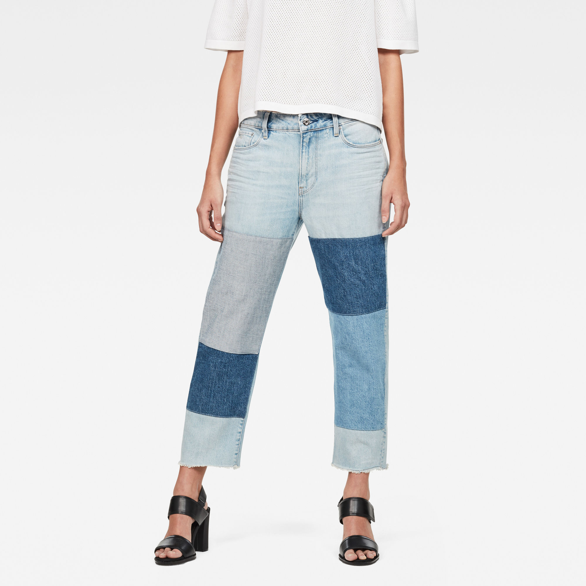 G-Star RAW Dames 3301 Mid waist Boyfriend Ripped 7/8-Length Jeans Light Aged Patched G-Star RAW Dames 3301 Mid waist Boyfriend Ripped 7/8-Length Jeans Light Aged Patched