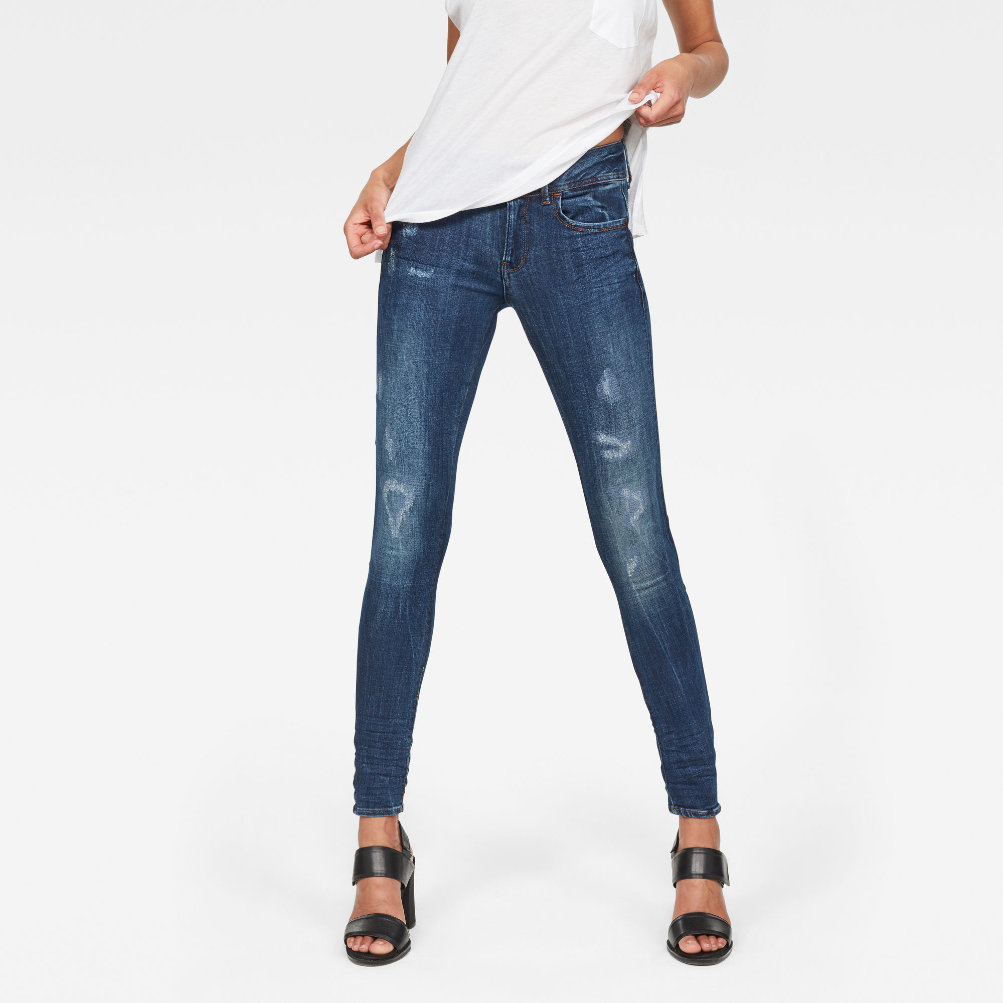 

Lynn D-Mid-Waist Super Skinny Jeans - Dark blue - Women