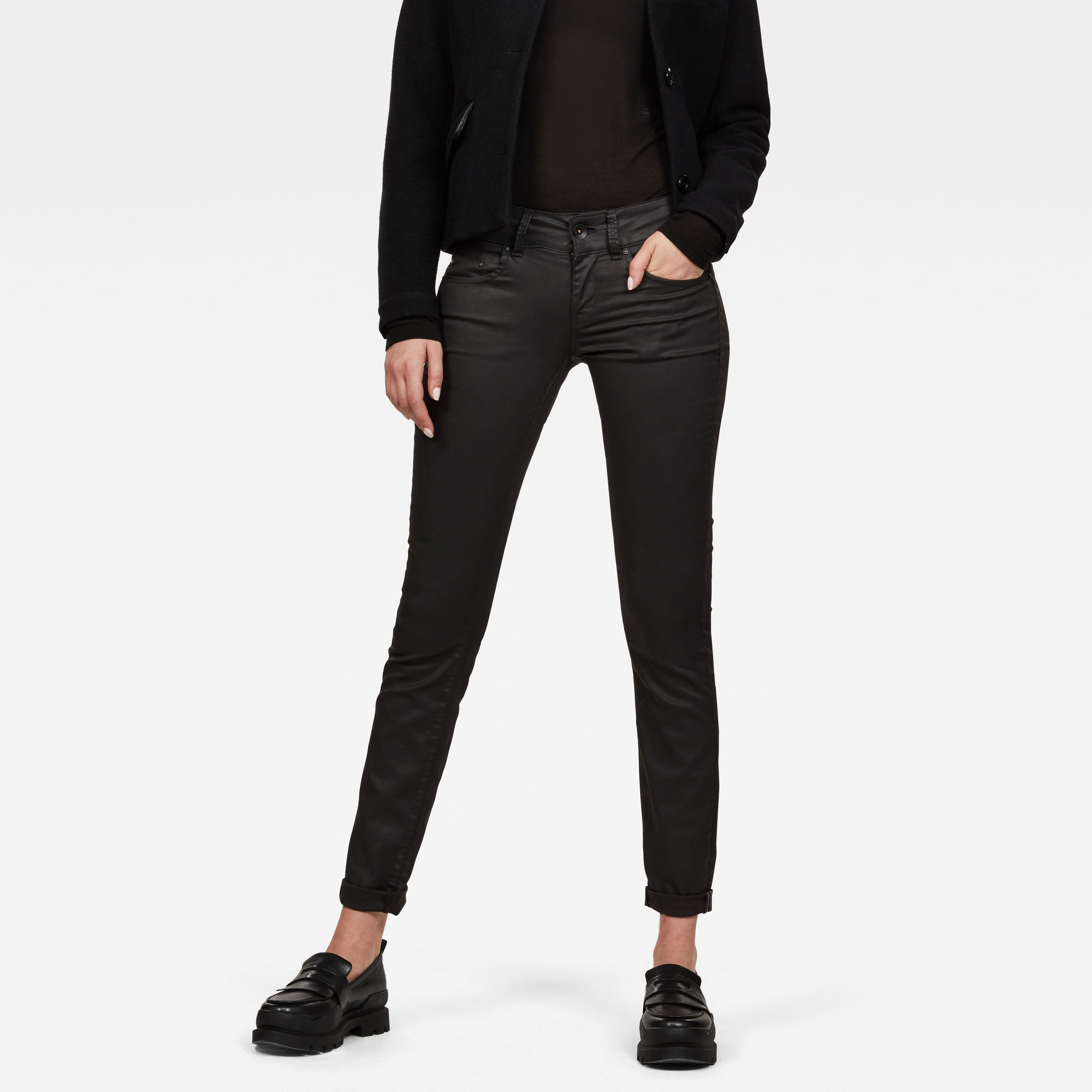 G-Star RAW Dames Midge Cody Mid Skinny Jeans Zwart G-Star RAW Dames Midge Cody Mid Skinny Jeans Zwart