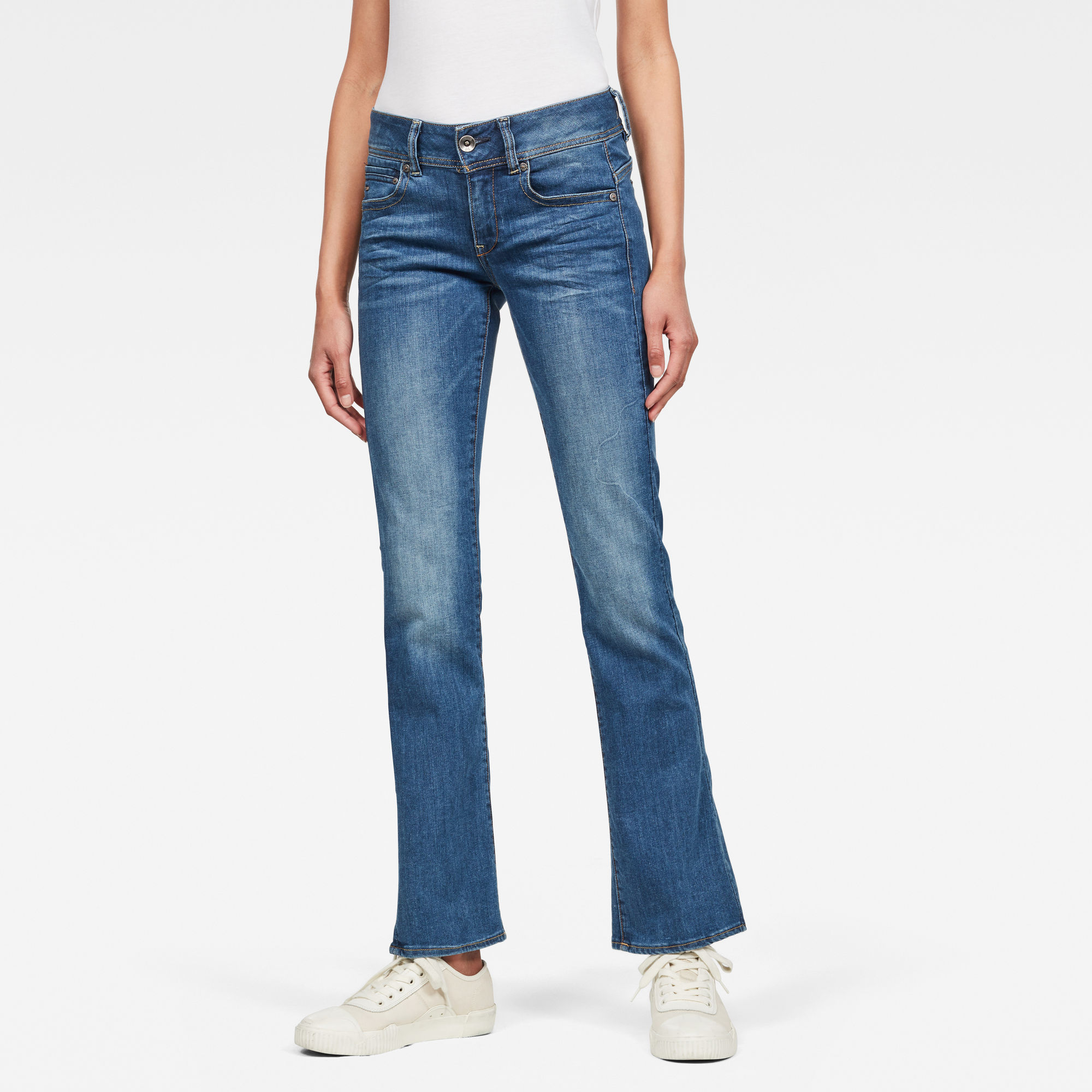 G-Star RAW Midge Mid Bootcut Jeans Midden blauw Dames