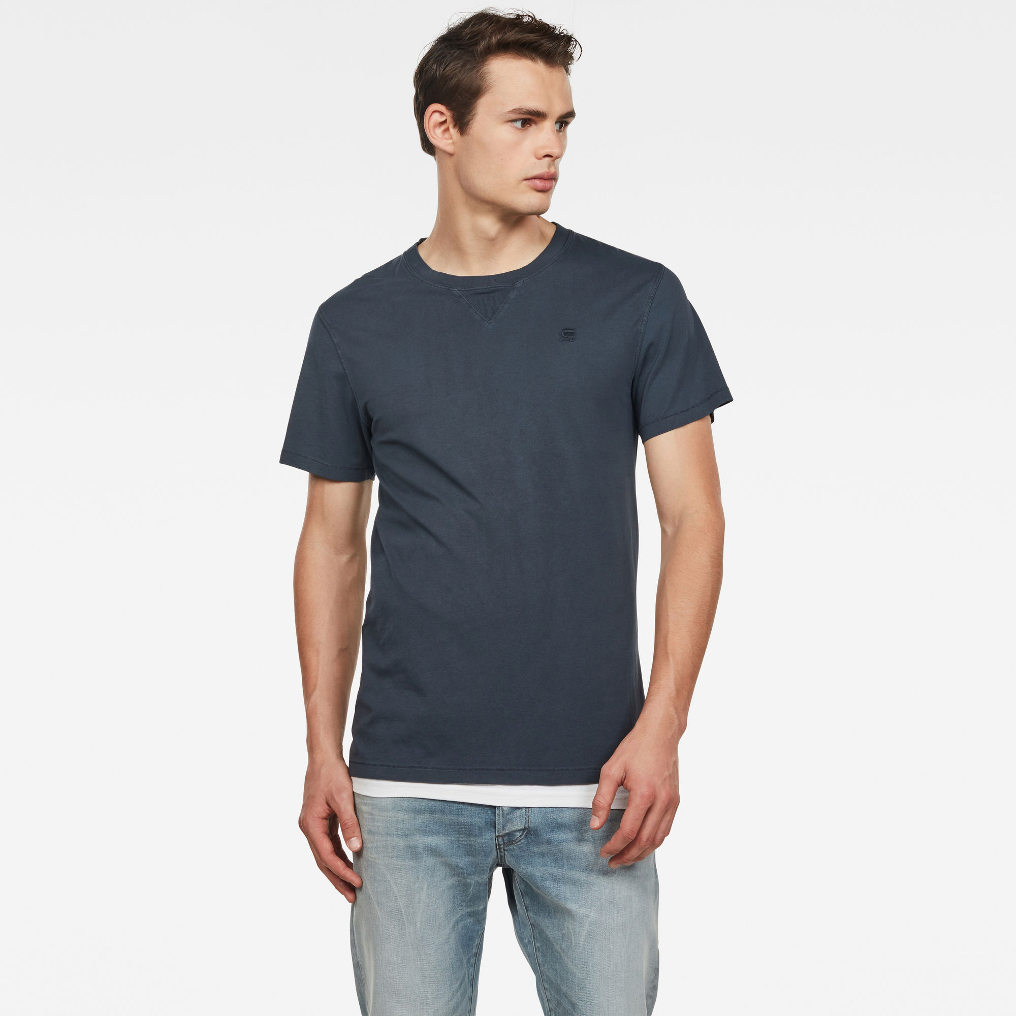 G-Star RAW Heren Earth Ronde Hals T-Shirt Donkerblauw G-Star RAW Heren Earth Ronde Hals T-Shirt Donkerblauw