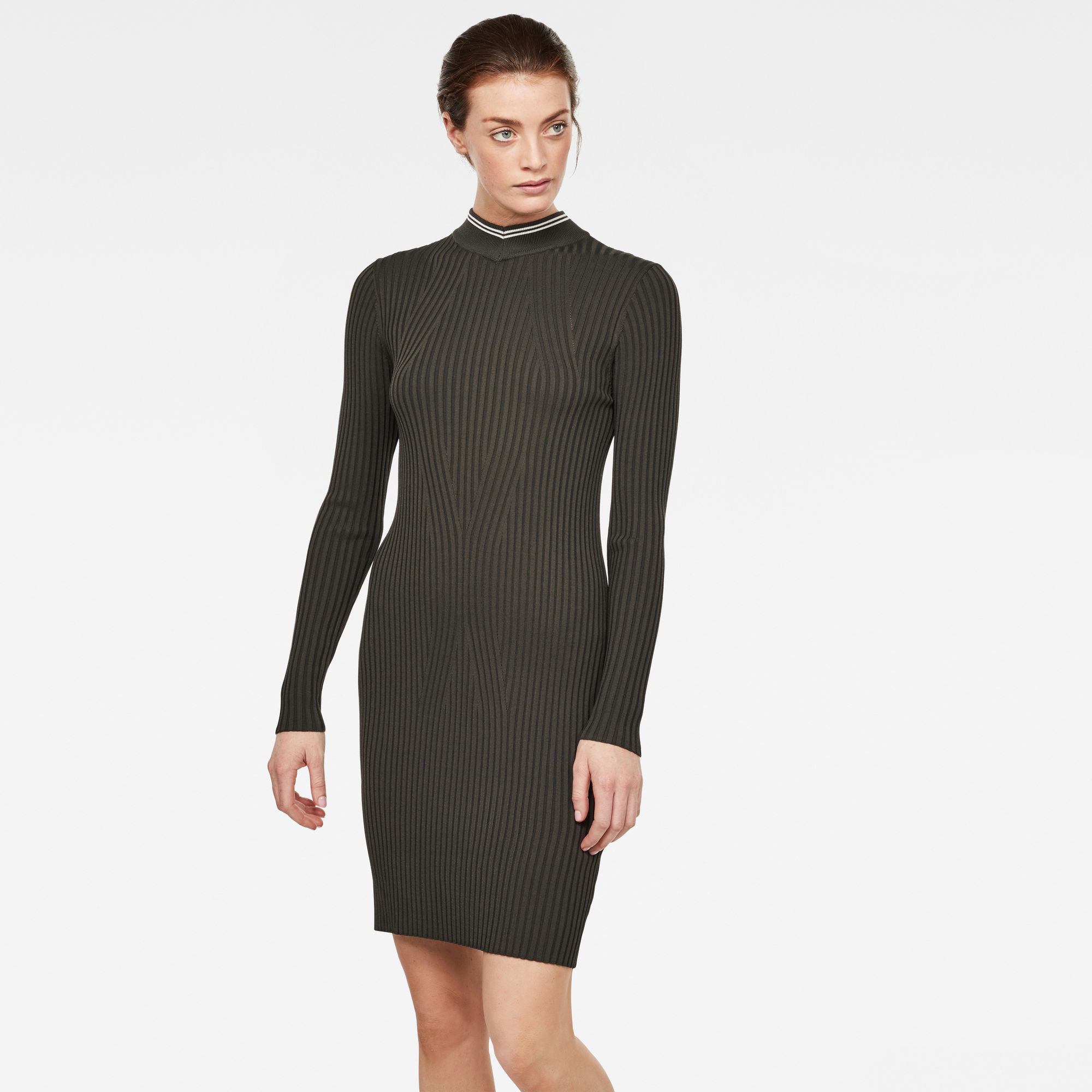 G-Star RAW Femmes Robe Lynn Mock Turtle Gris