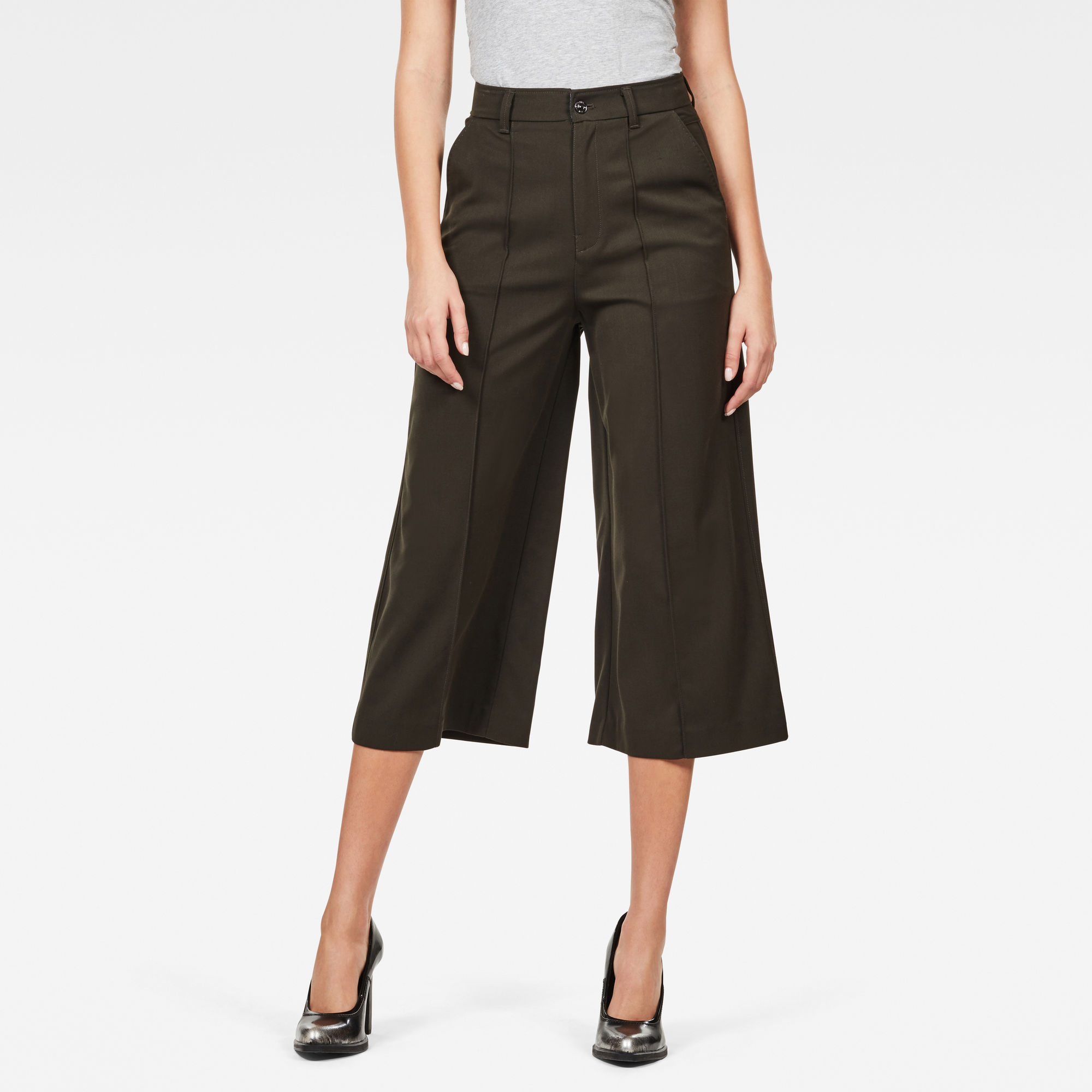 Pintuck Culotte - Grau - Damen