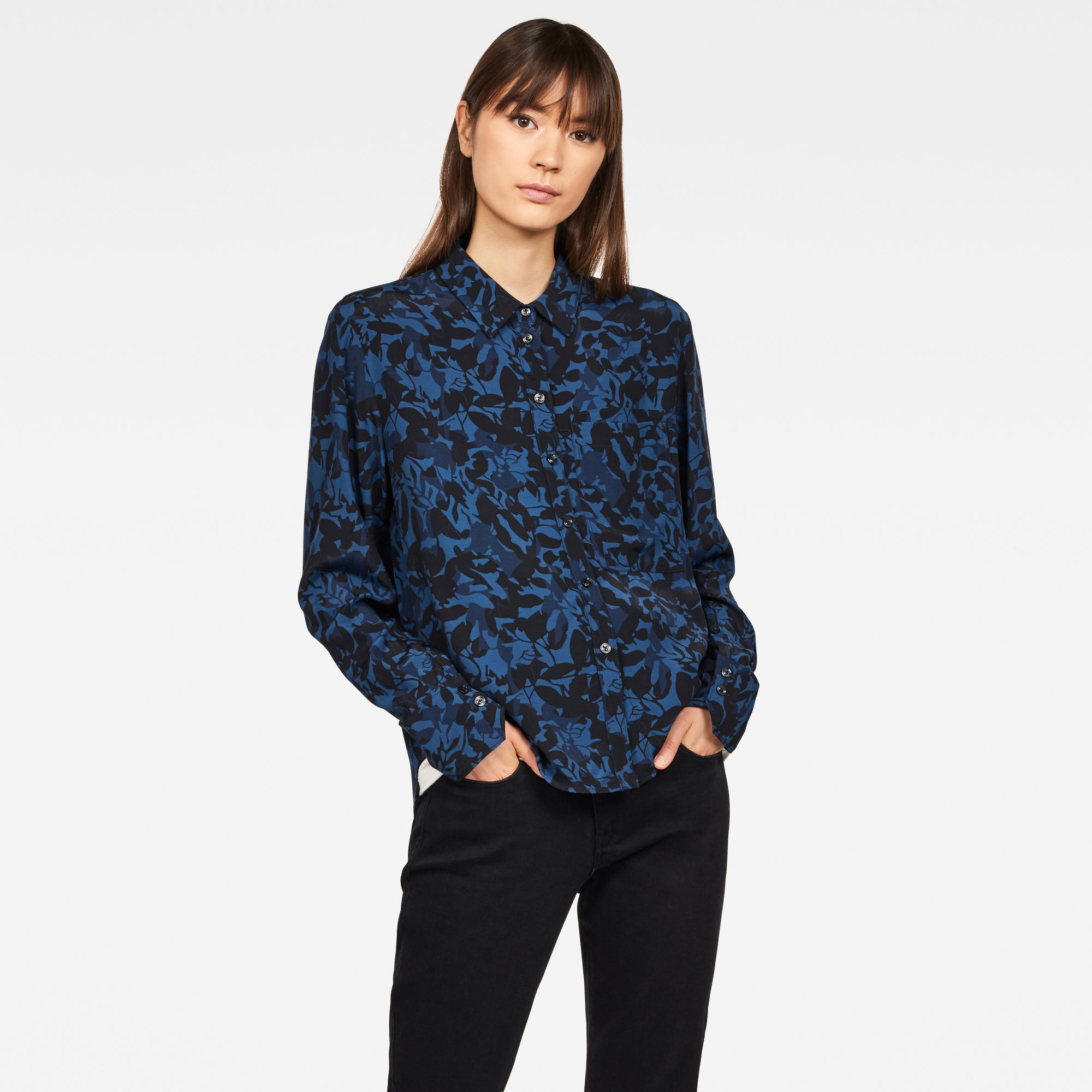 

Core 1 Pocket Straight Shirt - Dark blue - Women