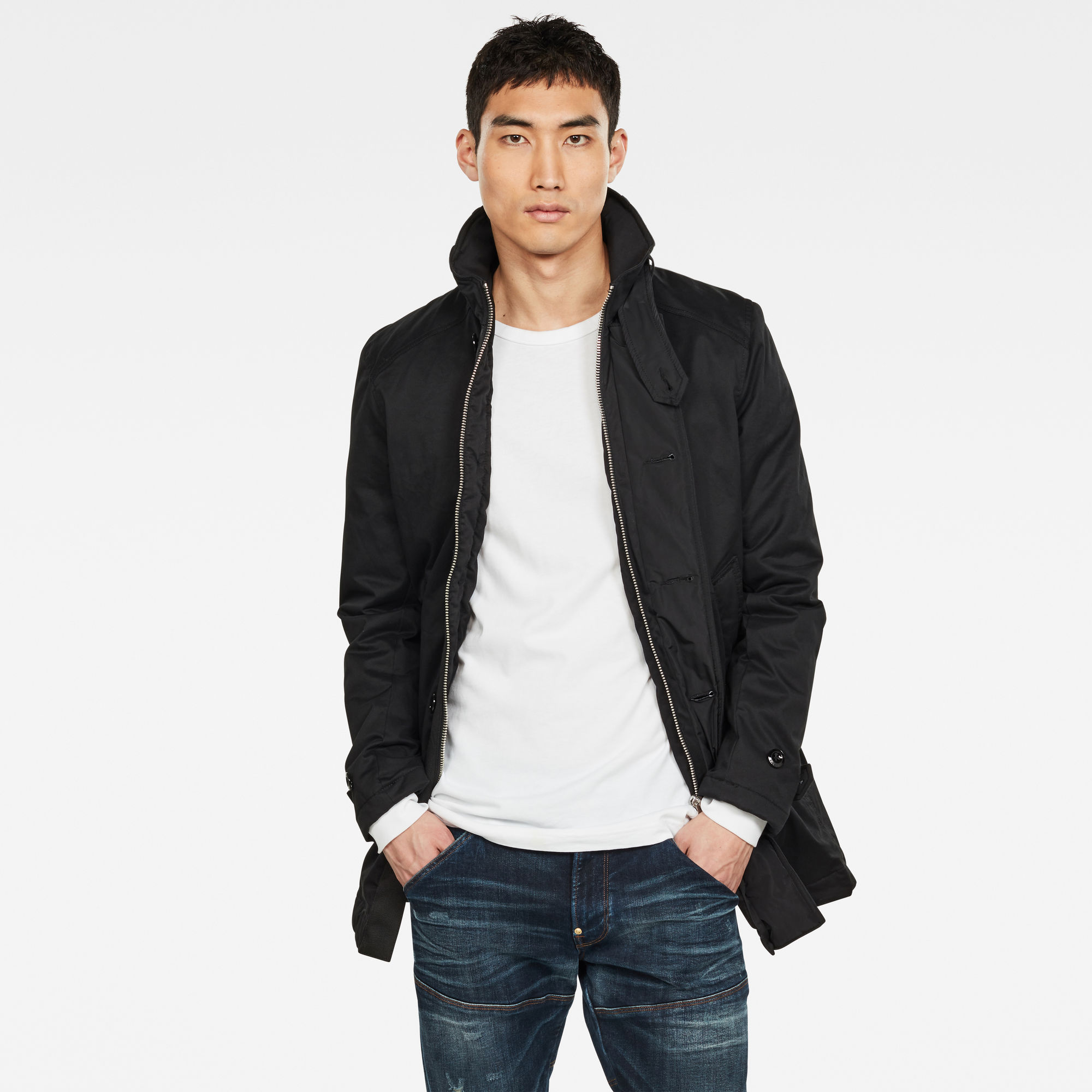 G-Star RAW Heren Gevoerde Trenchcoat Zwart G-Star RAW Heren Gevoerde Trenchcoat Zwart