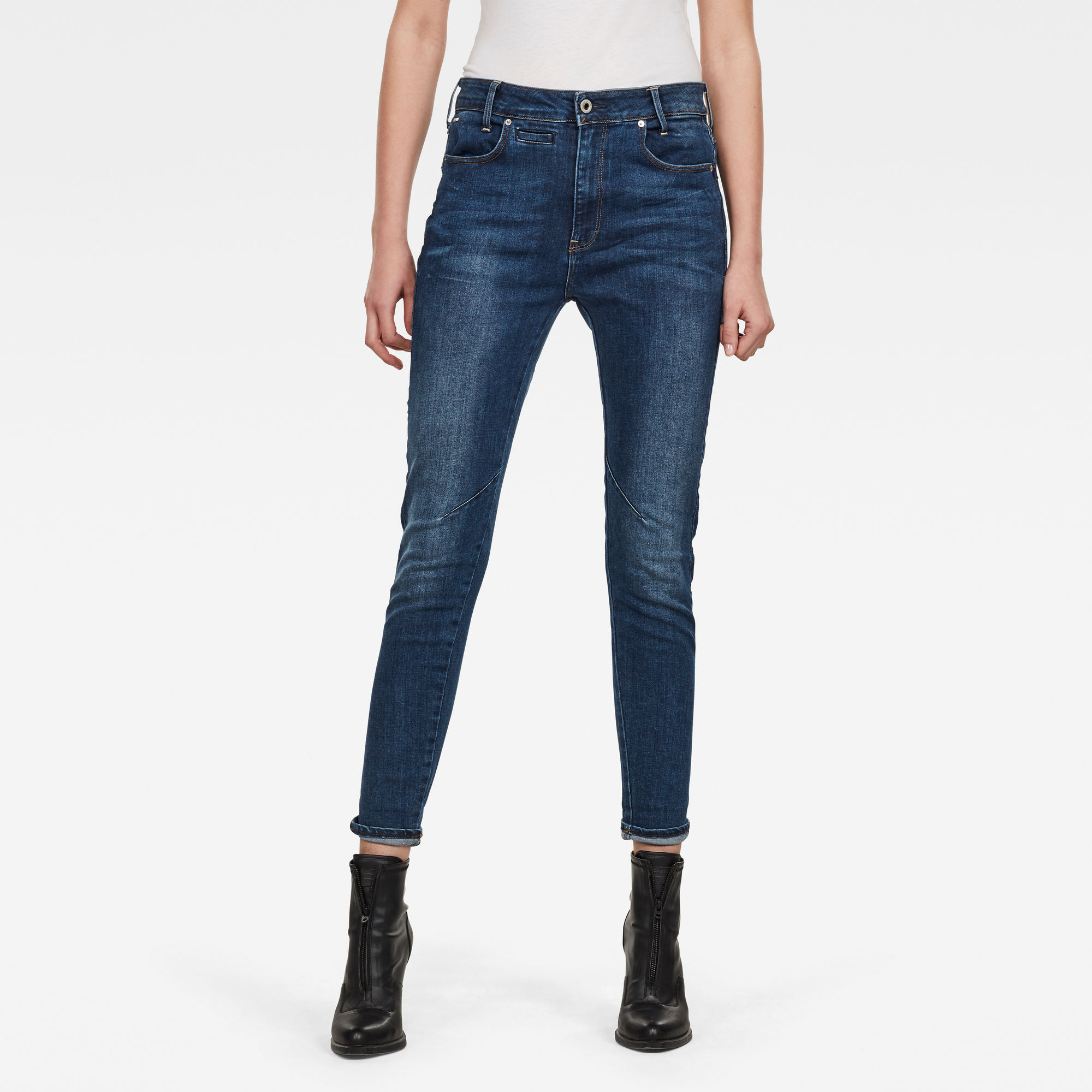 

D-Staq-r Mid Boyfriend Slim Jeans - Midden blauw - Dames