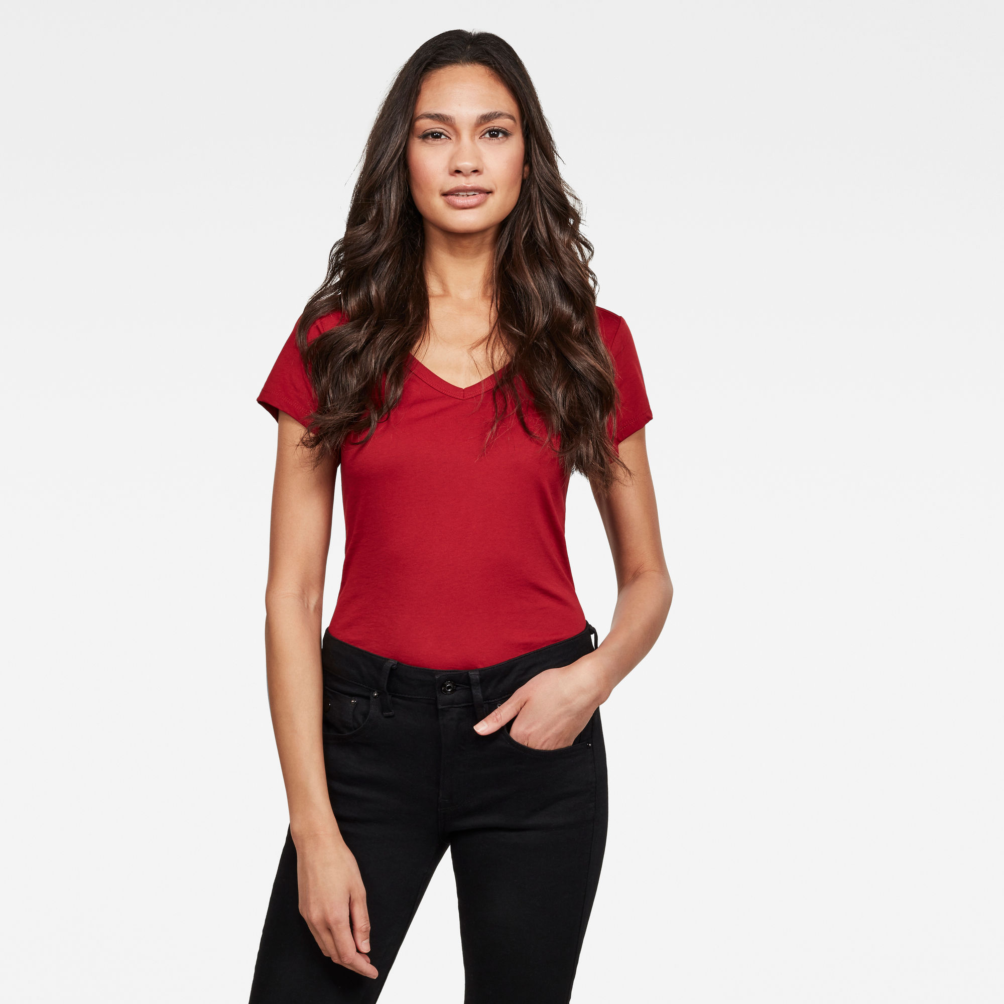G-Star RAW Dames Eyben Slim Top Rood G-Star RAW Dames Eyben Slim Top Rood