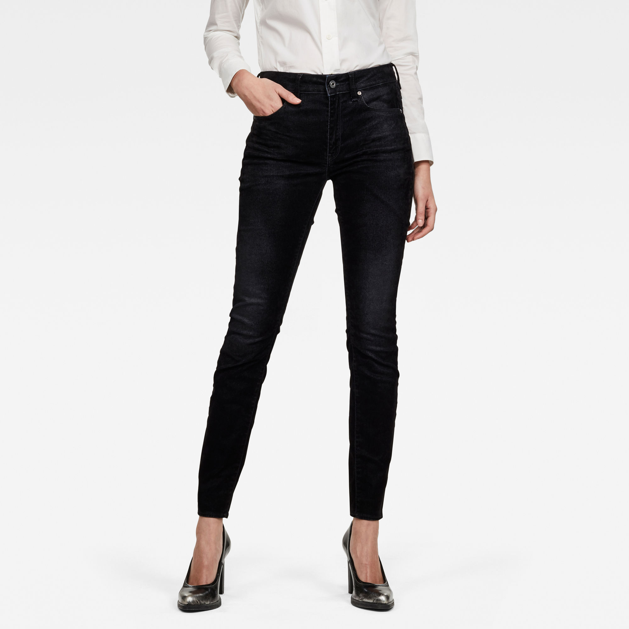 G-Star RAW Dames 3301 High Waist Skinny Jeans Zwart G-Star RAW Dames 3301 High Waist Skinny Jeans Zwart