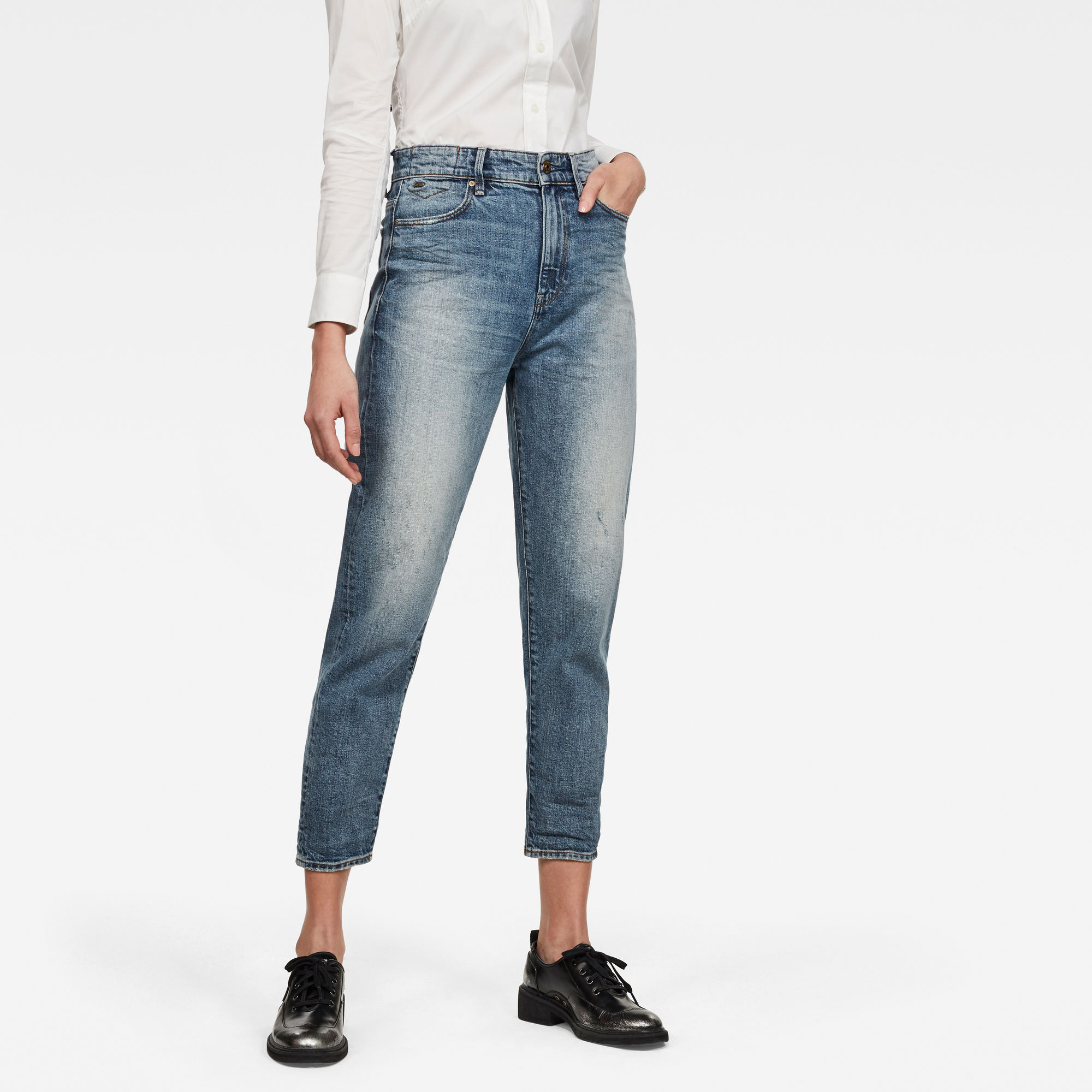 G-Star RAW Janeh Ultra High Mom Ankle Jeans - Lichtblauw - Dames