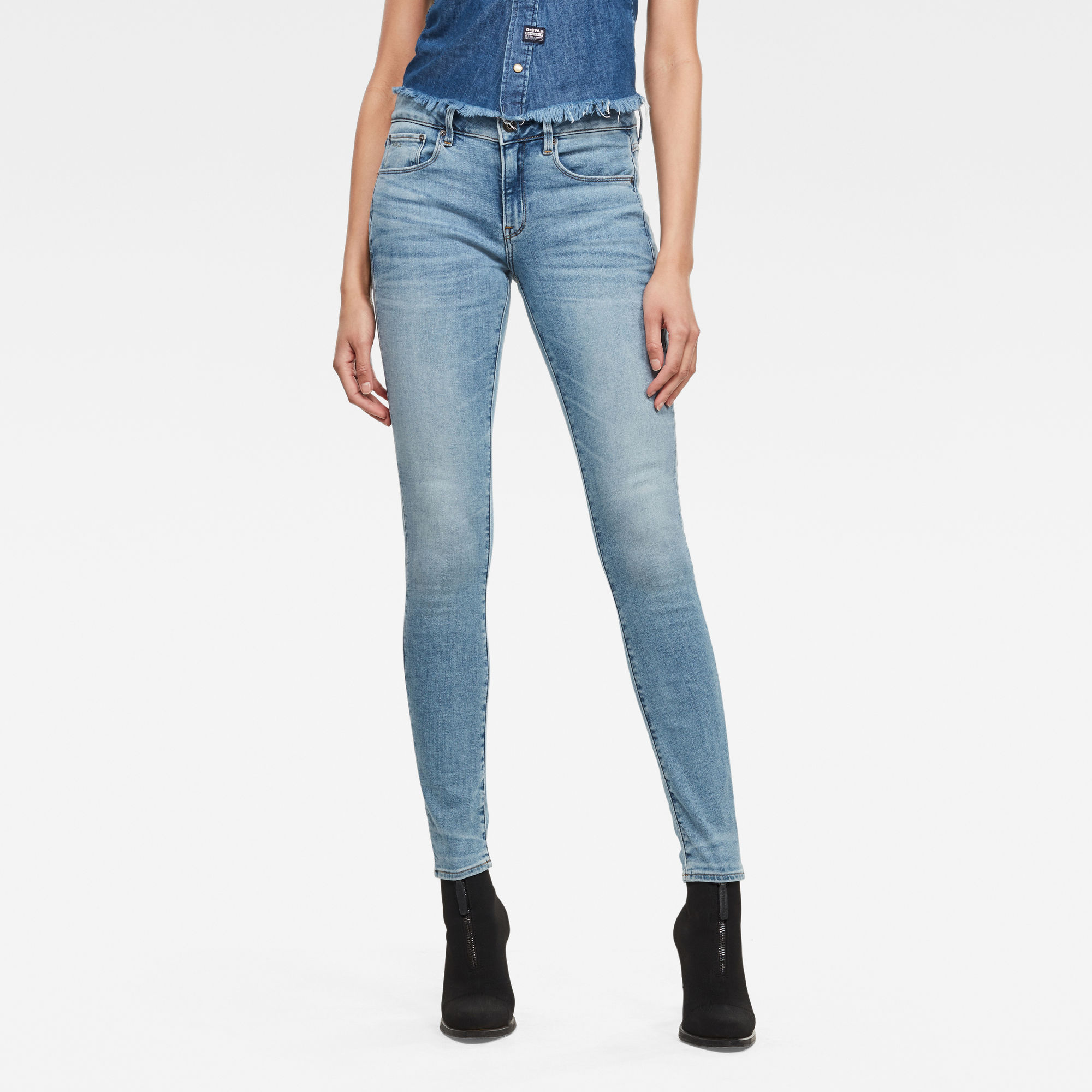 

3301 Mid Skinny Jeans - Midden blauw - Dames