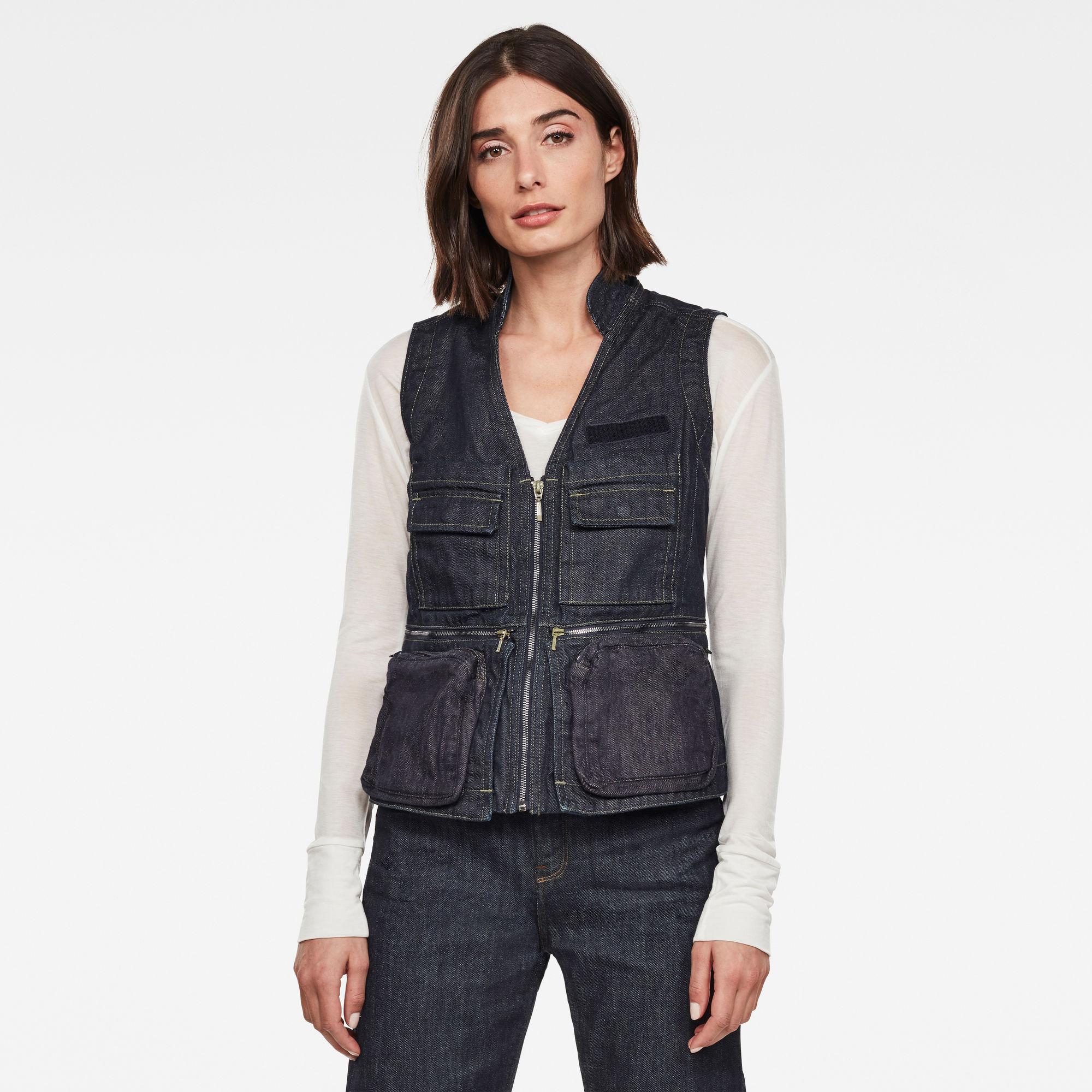 G-Star RAW Dames GSRR Hito Gilet Donkerblauw G-Star RAW Dames GSRR Hito Gilet Donkerblauw