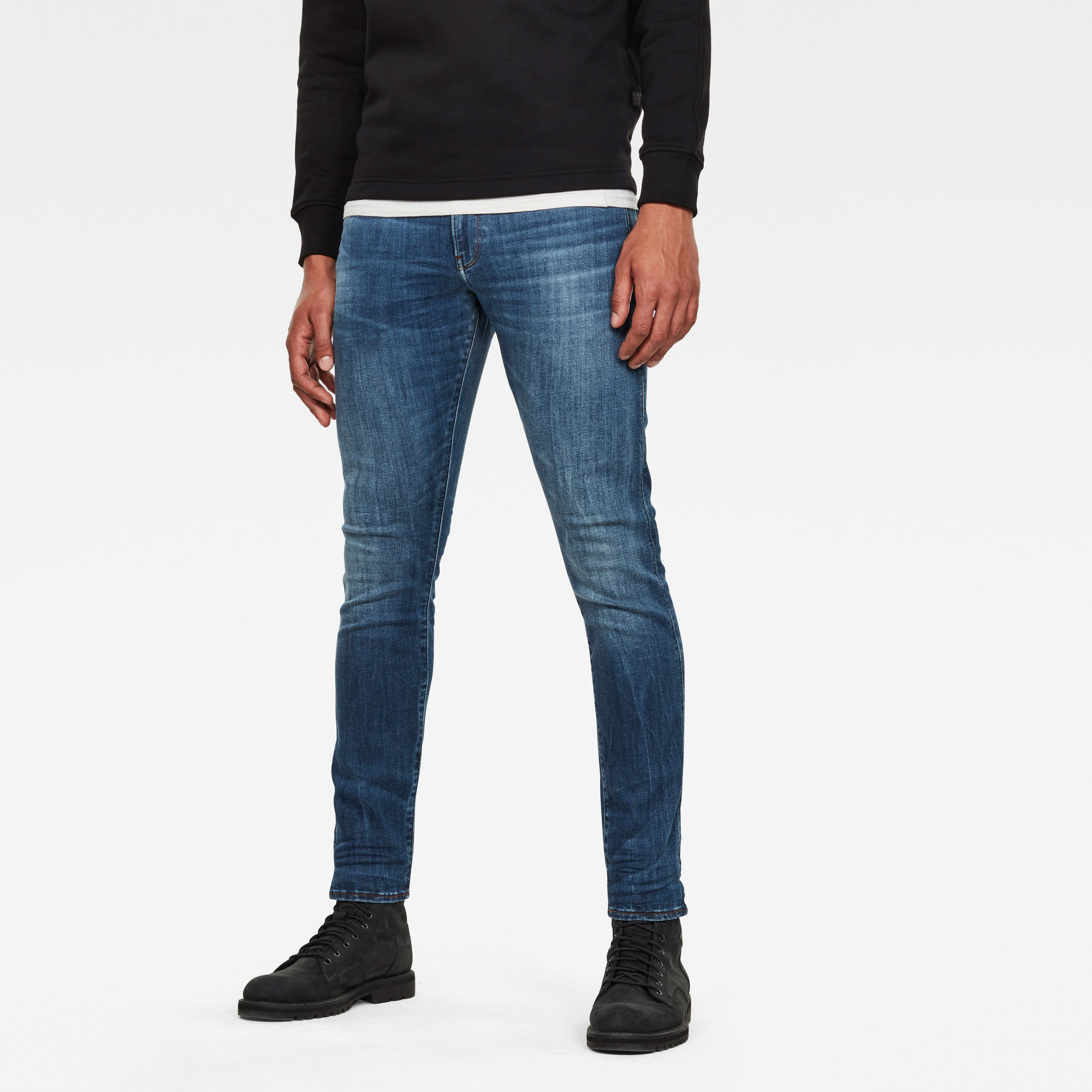 

3301 Deconstructed Skinny Jeans - Medium blue - Men