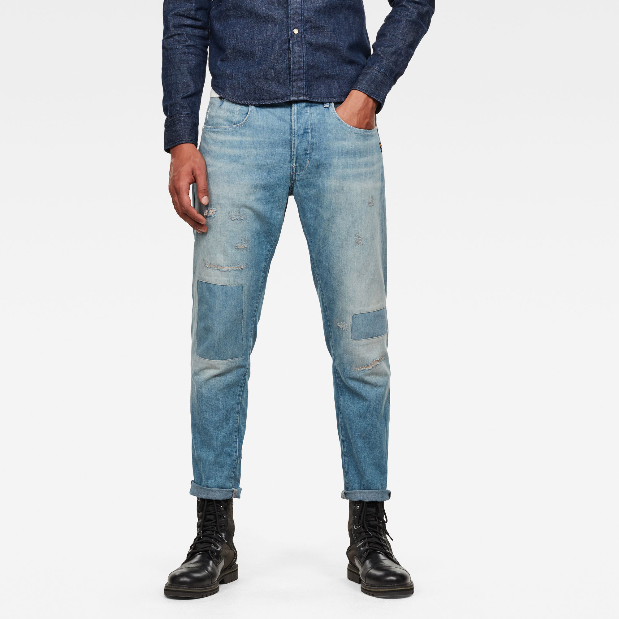 G-Star RAW Heren Loic Relaxed Tapered Jeans Lichtblauw G-Star RAW Heren Loic Relaxed Tapered Jeans Lichtblauw