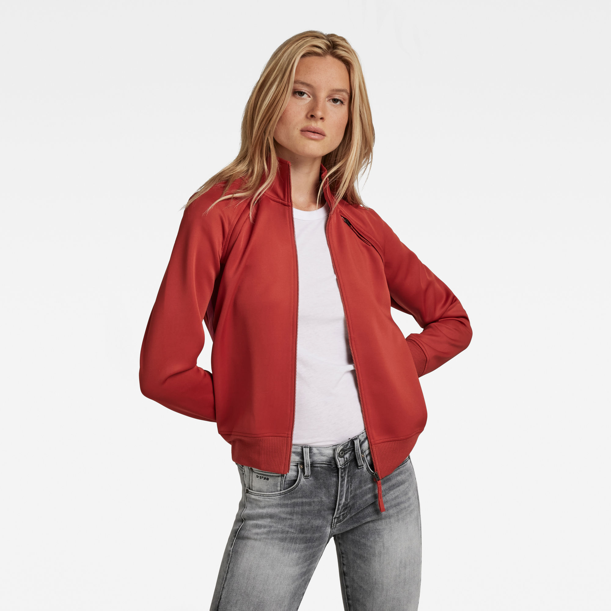 G-Star RAW Dames Branded Tape Track Top Rood G-Star RAW Dames Branded Tape Track Top Rood