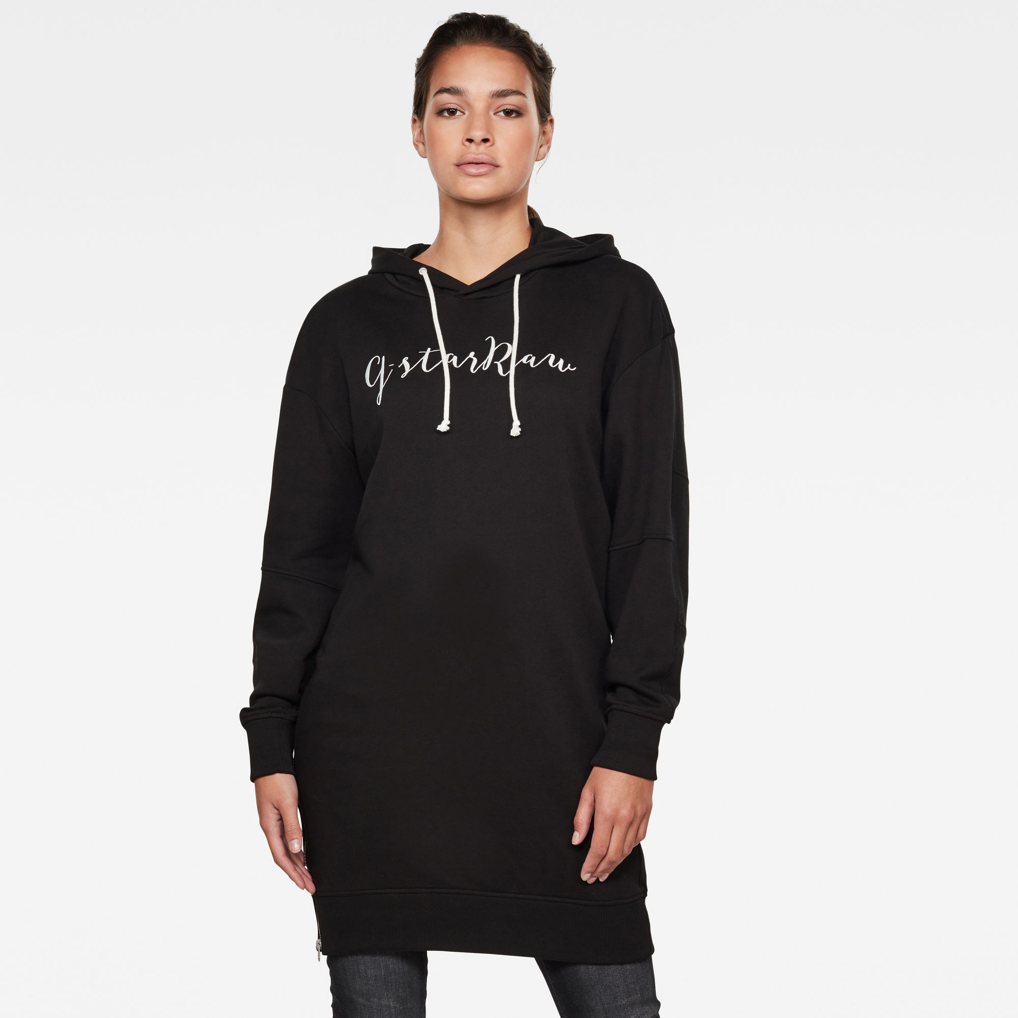 G-Star RAW Dames Ilou Zip Hooded Sweat Dress Zwart G-Star RAW Dames Ilou Zip Hooded Sweat Dress Zwart